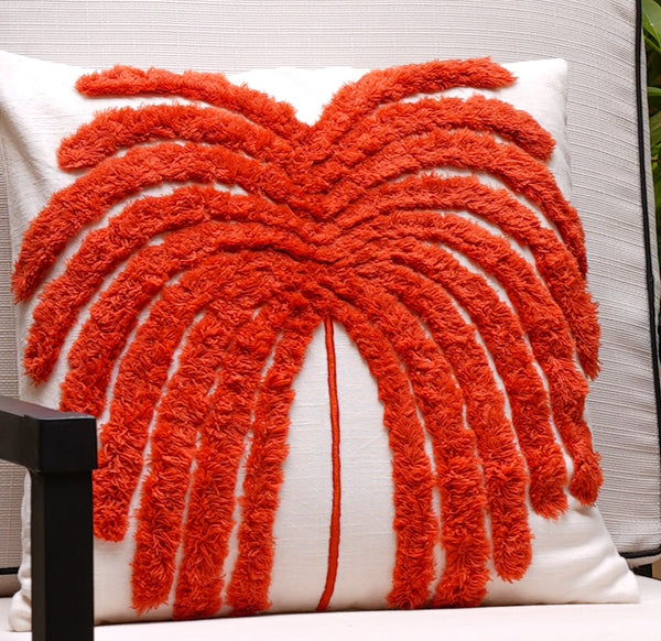 Red Palm Tree Cushion Cover