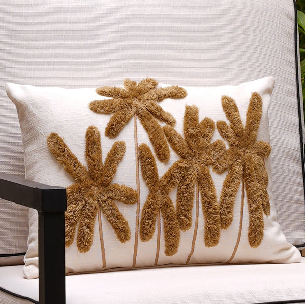 Khaki Palm Tree Cushion Cover
