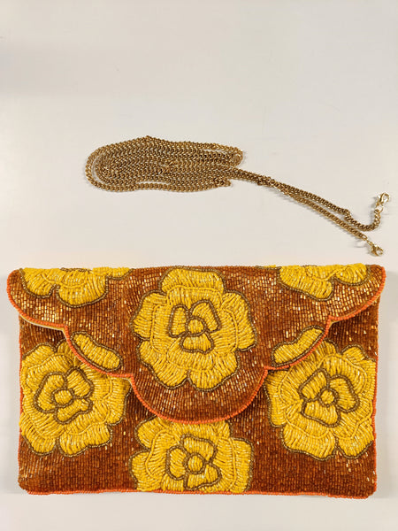 Yellow Carnation Clutch Bag