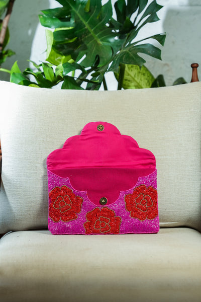 Pink Carnation Clutch Bag