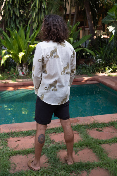 Leopard Shirt Tan - Long Sleeve