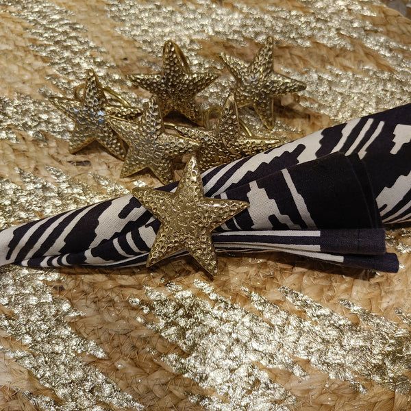 Brass Star Napkin Ring - Set of 6