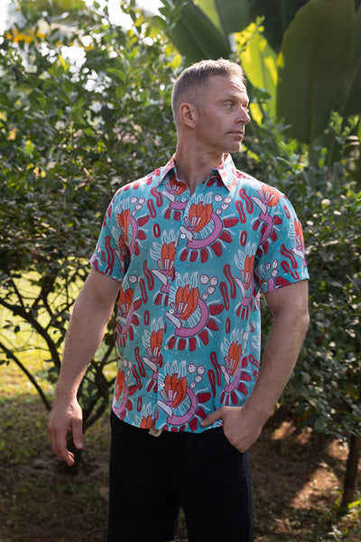 Picasso Aqua Shirt - Short Sleeve