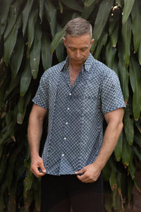 Shibori Shirt - Black Short Sleeve