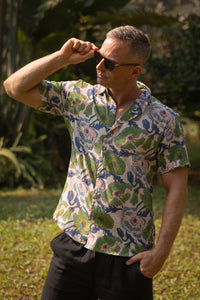 Green Floral Shirt - Short Sleeve