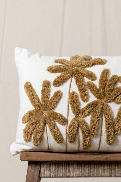 Khaki Palm Tree Cushion Cover