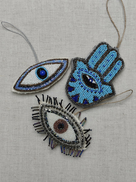 Beaded Evil Eye Danglers - Set of 3