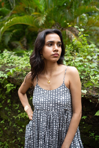 Grey Dot Dervish Maxi Dress