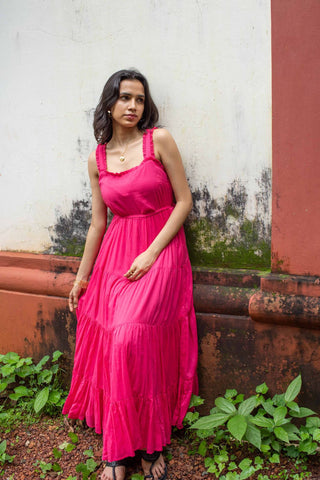 Valentina Maxi Dress - Shocking Pink