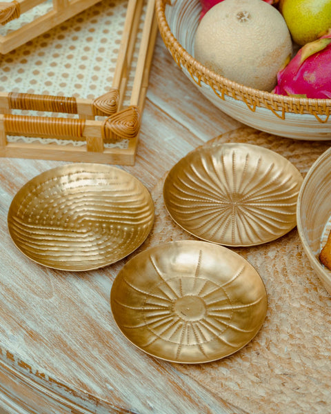 Mini Golden Abstract Plate - Set of 3
