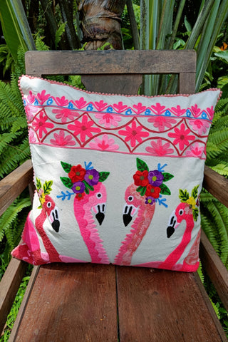 Frida Cushion Cover - Flamingo Family