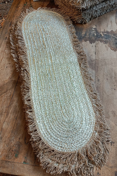 Golden Fringe Jute Braided Runner