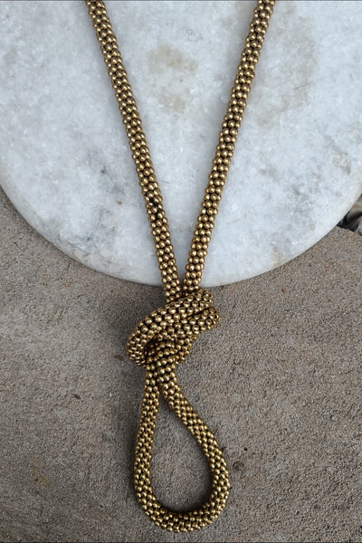 Golden Beaded Snake Necklace