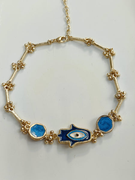 Humza Choker Necklace - Blue