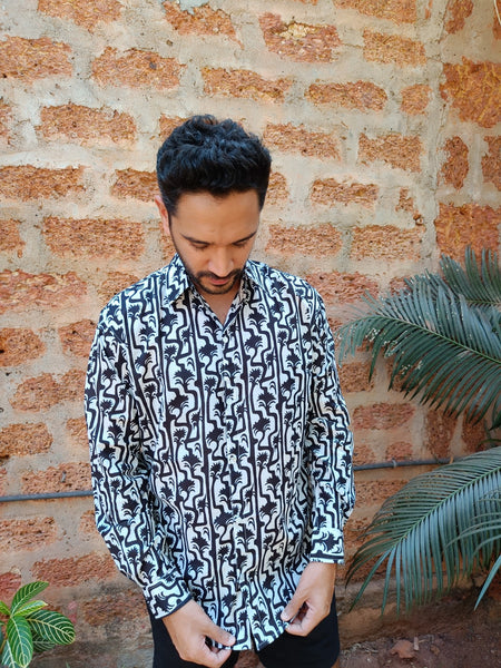 Wild Palm Black Shirt - Long Sleeve