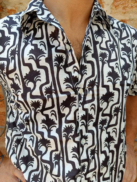 Wild Palm Black Shirt - Short Sleeve