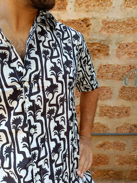 Wild Palm Black Shirt - Short Sleeve