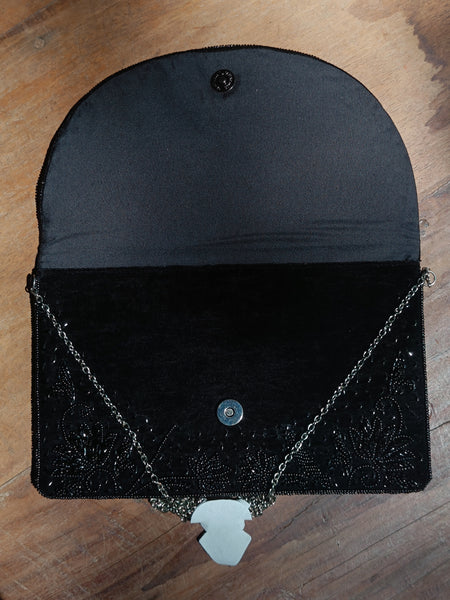 Black Beaded Clutch