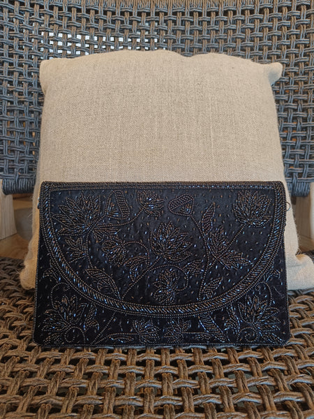 Black Beaded Clutch