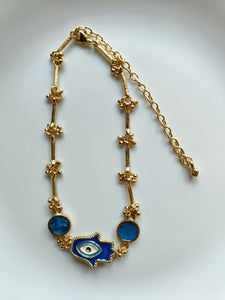 Humza Choker Necklace - Blue