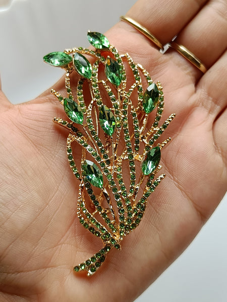 Leaf Brooch - Green