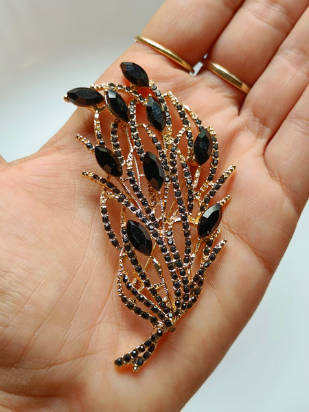 Leaf Brooch - Black