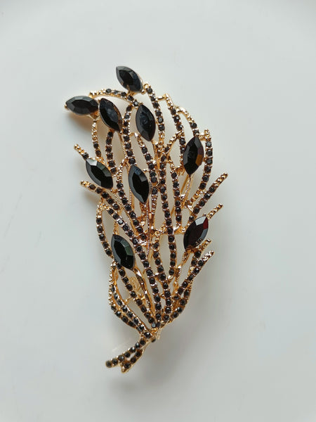 Leaf Brooch - Black