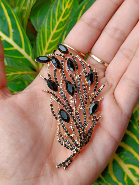 Leaf Brooch - Black