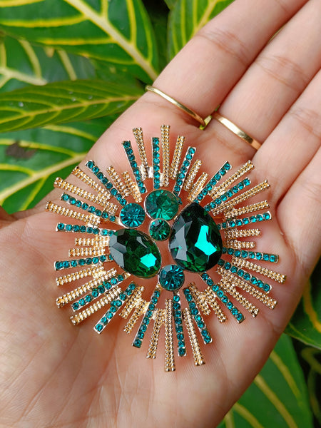 Starburst Brooch - Green