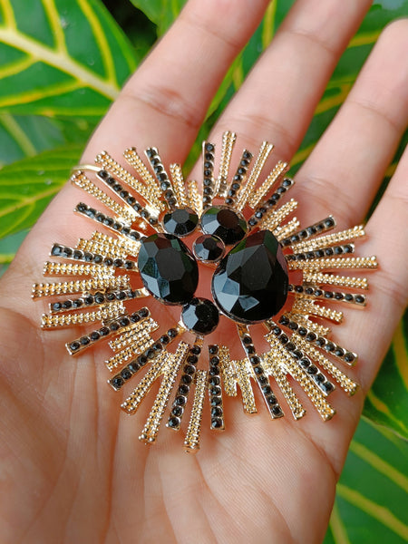 Starburst Brooch - Black