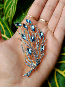 Leaf Brooch - Blue