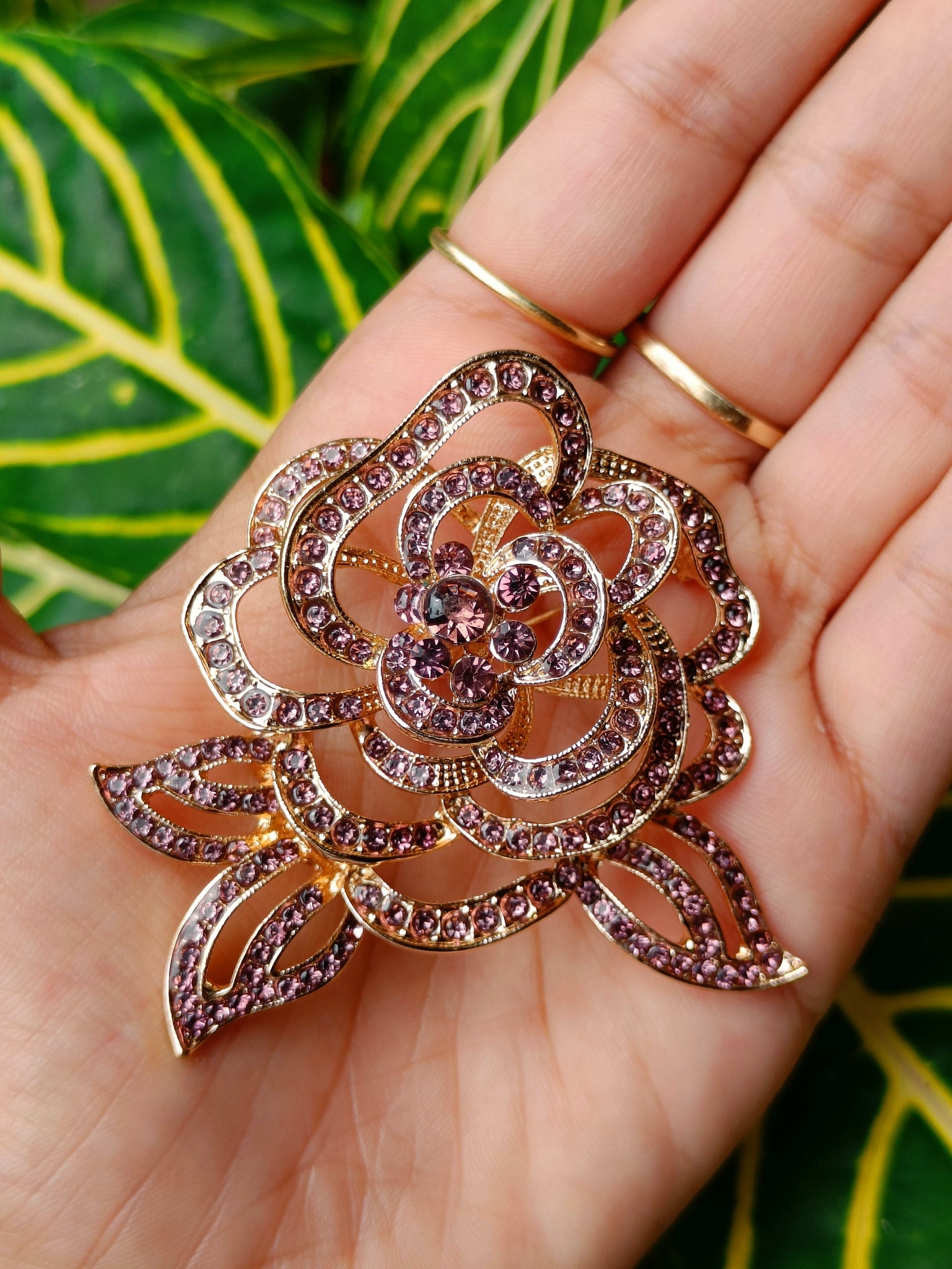 Rose Brooch - Purple