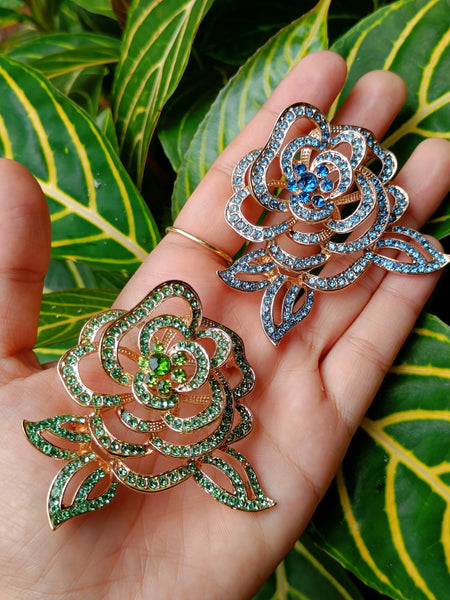 Rose Brooch - Green