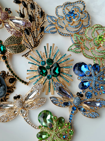 Rose Brooch - Blue