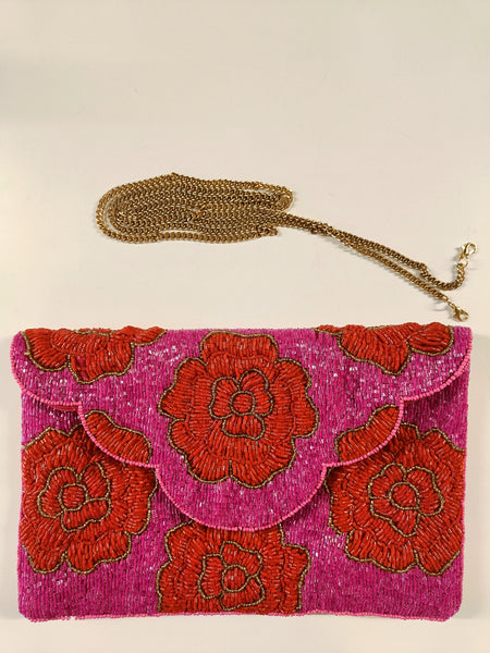 Pink Carnation Clutch Bag