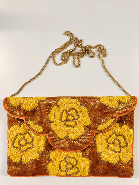 Yellow Carnation Clutch Bag