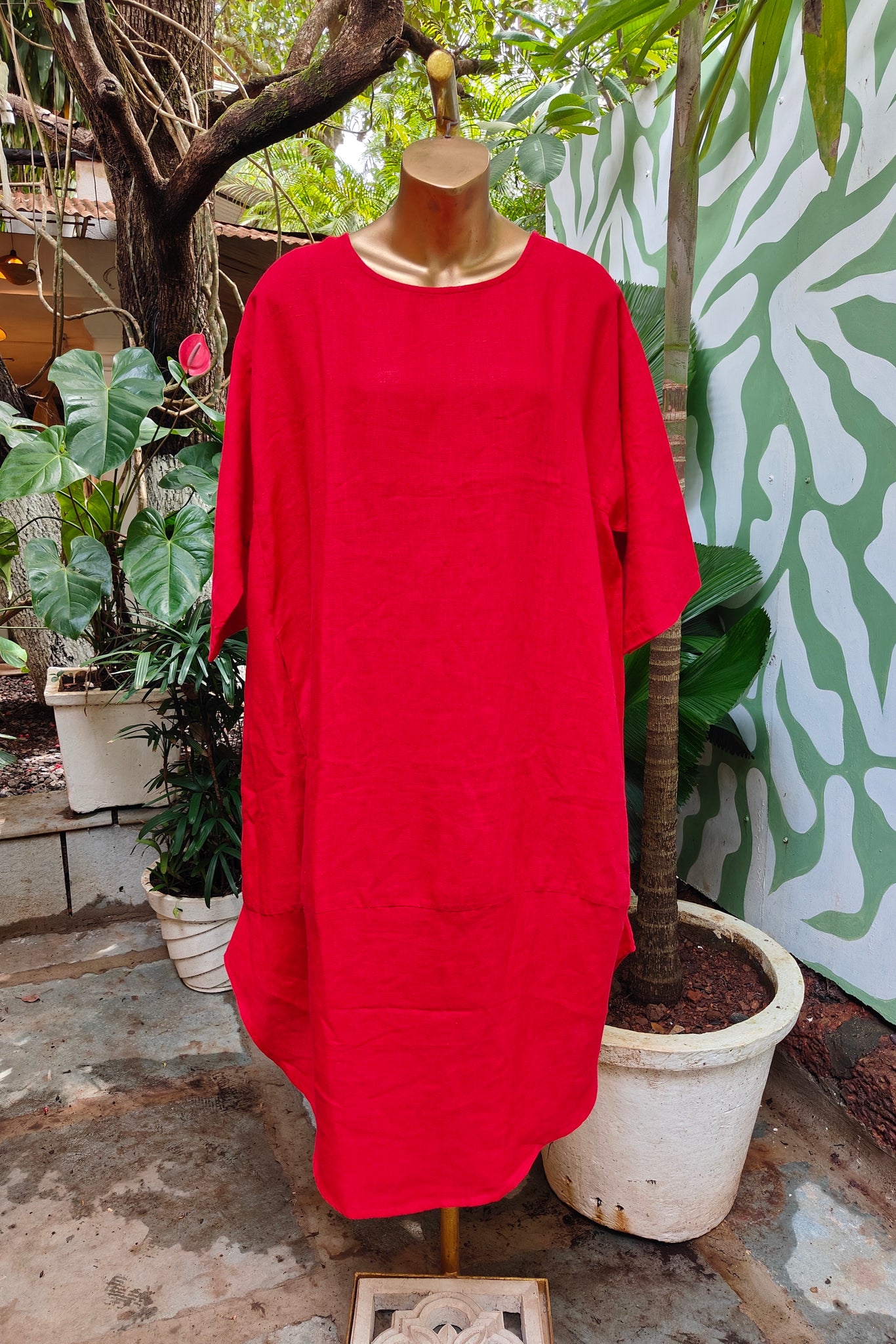 Lipstick Linen Olea Dress
