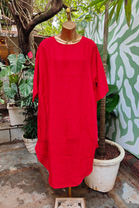 Lipstick Linen Olea Dress