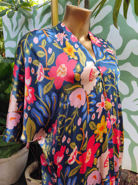 Drop Sleeve Dress - Spring Flowers