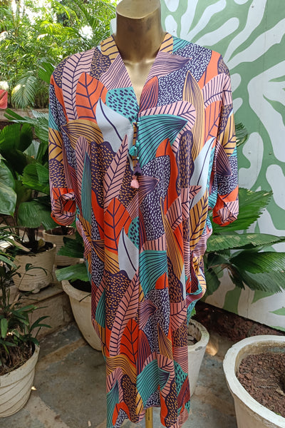Drop Sleeve Dress - Hot Tropical