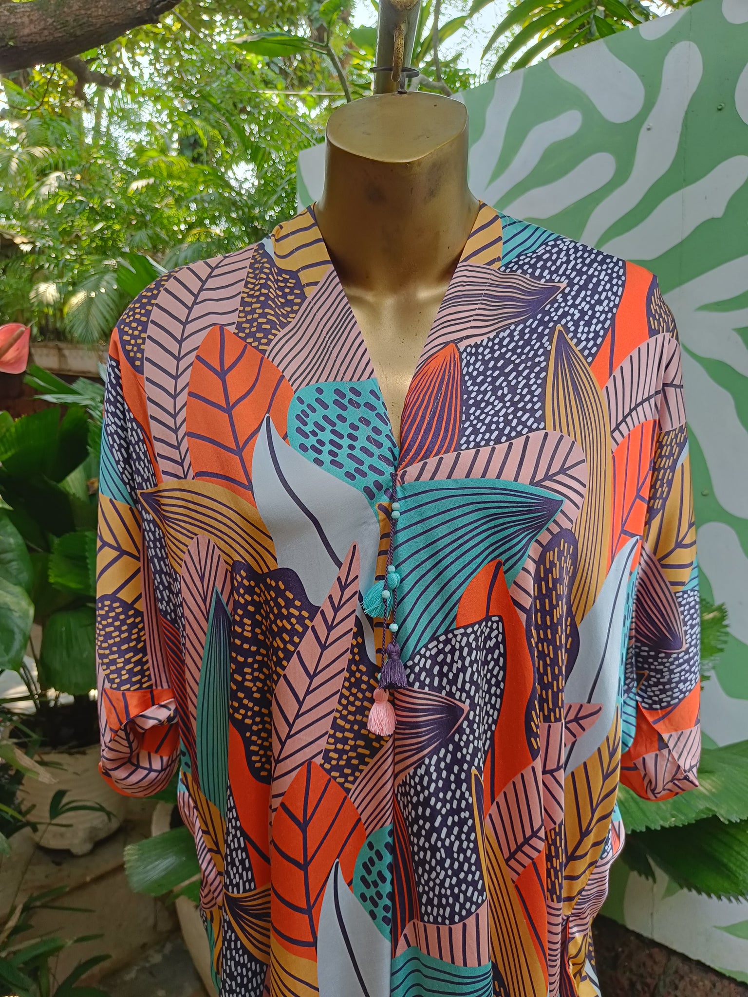 Drop Sleeve Dress - Hot Tropical