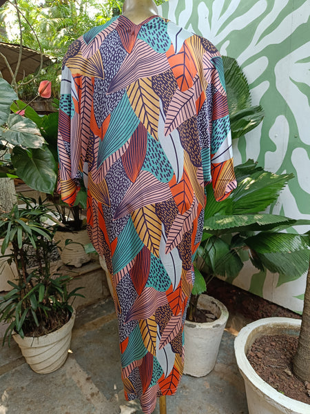 Drop Sleeve Dress - Hot Tropical