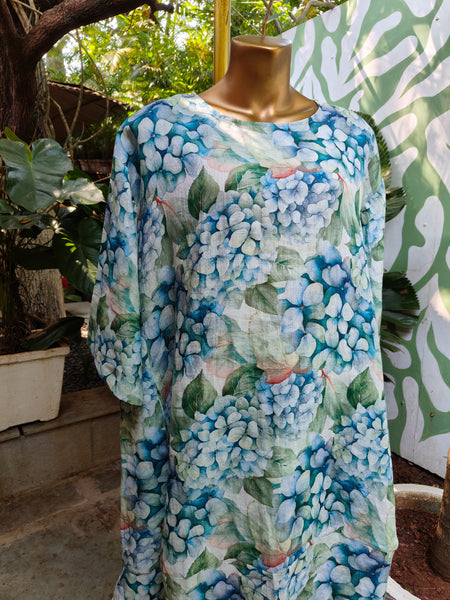 Hydrangea Linen Olea Dress
