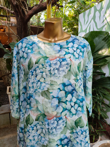 Hydrangea Linen Olea Dress