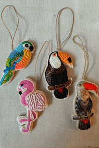 Beaded Bird Danglers - Set of 4