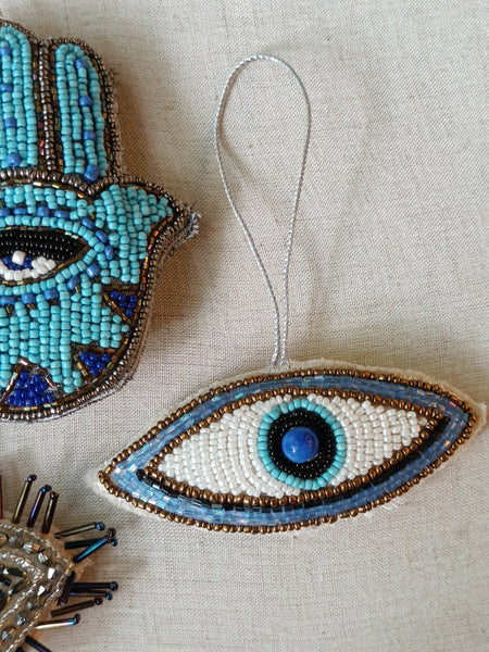 Beaded Evil Eye Danglers - Set of 3