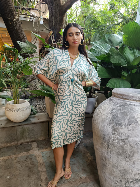 Drop Sleeve Dress - Seaweed