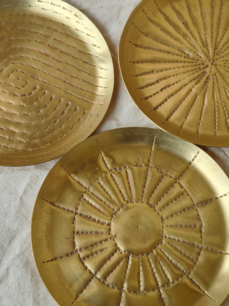 Mini Golden Abstract Plate - Set of 3