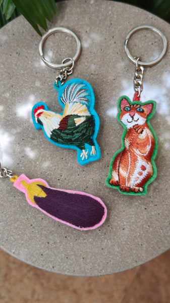 Eggplant Keychain