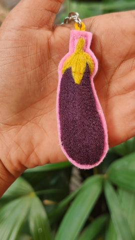 Eggplant Keychain